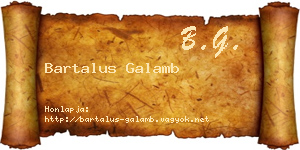 Bartalus Galamb névjegykártya