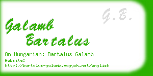 galamb bartalus business card
